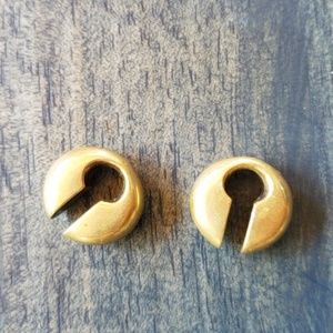 COPY - 24 karat gold gauge 0 earrings